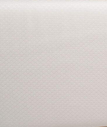 Luthai Men's  Supima Cotton Structured  Unstitched Shirting Fabric (White)