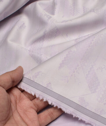 Luthai Men's  Supima Cotton Self Design  Unstitched Shirting Fabric (Light Purple)