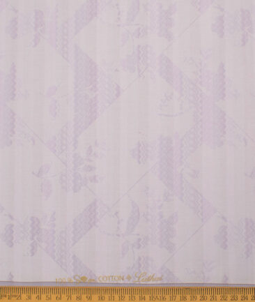 Luthai Men's  Supima Cotton Self Design  Unstitched Shirting Fabric (Light Purple)