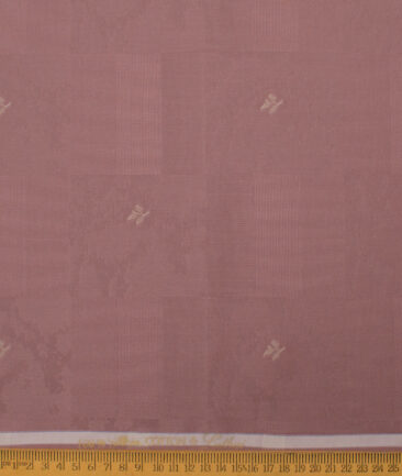 Luthai Men's  Supima Cotton Self Design  Unstitched Shirting Fabric (Turkish Rose Pink)