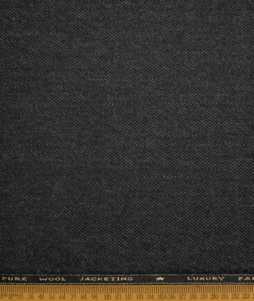 OCM Men's 100% Wool  Structured  Unstitched Tweed Fabric for Jacket & Blazer  (Blackish Grey)