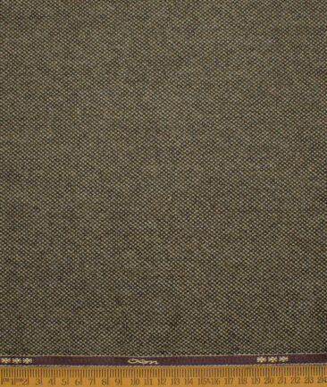 OCM Men's 100% Wool  Structured  Unstitched Tweed Fabric for Jacket & Blazer  (Light Brown)
