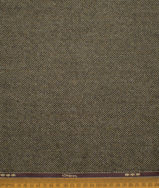 OCM Men's 100% Wool  Structured  Unstitched Tweed Fabric for Jacket & Blazer  (Light Brown)