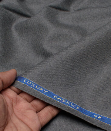 OCM Men's 100% Wool  Solids  Unstitched Tweed Fabric for Jacket & Blazer  (Grey)