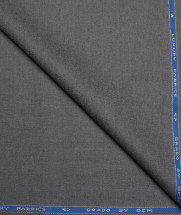 OCM Men's 100% Wool  Solids  Unstitched Tweed Fabric for Jacket & Blazer  (Grey)