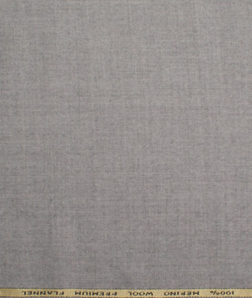 OCM Men's 100% Wool  Solids  Unstitched Tweed Fabric for Jacket & Blazer  (Light Grey)