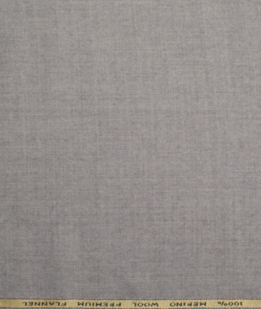 OCM Men's 100% Wool  Solids  Unstitched Tweed Fabric for Jacket & Blazer  (Light Grey)