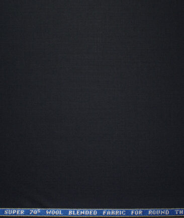 Raymond Men's 25% Wool Super 70's Solids  Unstitched Suiting Fabric (Black)