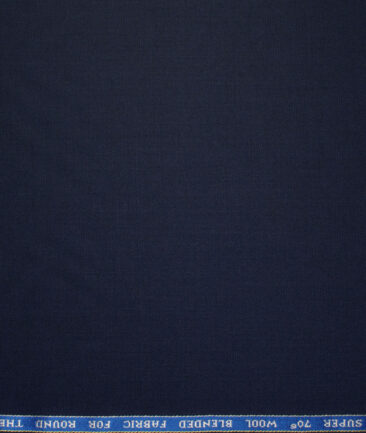 Raymond Men's 25% Wool Super 70's Solids  Unstitched Suiting Fabric (Dark Blue)