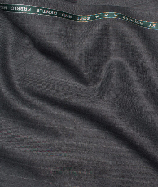 Raymond Men's 25% Wool Super 100's Striped  Unstitched Suiting Fabric (Dark Grey)