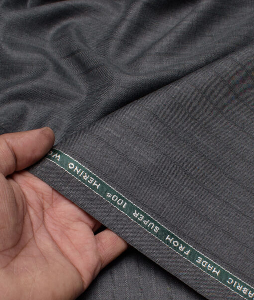 Raymond Men's 25% Wool Super 100's Striped  Unstitched Suiting Fabric (Dark Grey)