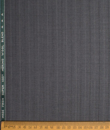 Raymond Men's 25% Wool Super 100's Striped  Unstitched Suiting Fabric (Dark Grey)