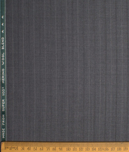 Raymond Men's 25% Wool Super 100's Striped  Unstitched Suiting Fabric (Dark Grey)