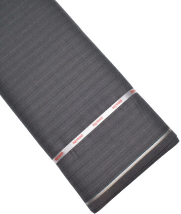 Raymond Men's 25% Wool Super 100's Striped  Unstitched Suiting Fabric (Dark Grey)