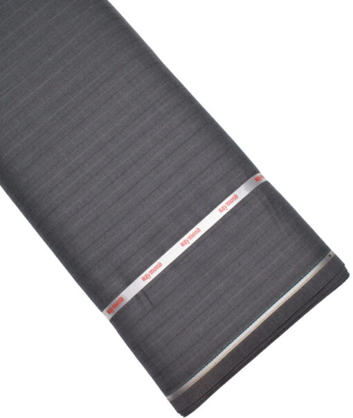 Raymond Men's 25% Wool Super 100's Striped  Unstitched Suiting Fabric (Dark Grey)