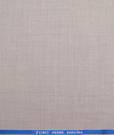 Raymond Men's 25% Wool  Self Design  Unstitched Suiting Fabric (Light Grey)