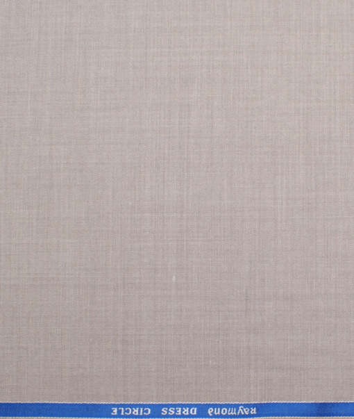 Raymond Men's 25% Wool  Self Design  Unstitched Suiting Fabric (Light Grey)