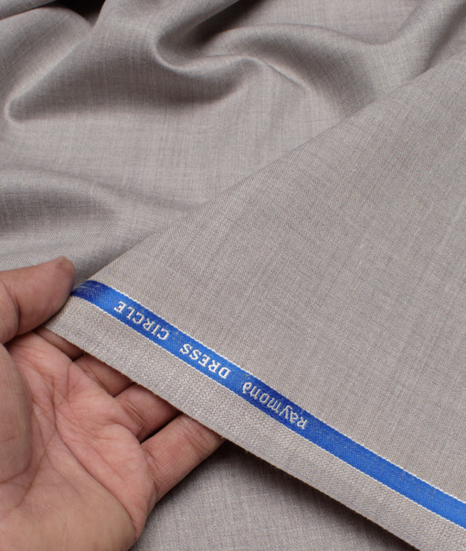 Raymond Men's 25% Wool  Self Design  Unstitched Suiting Fabric (Silver Grey)