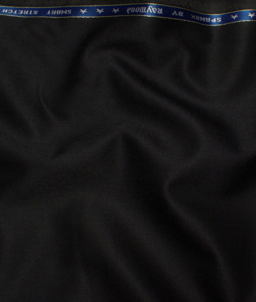 Raymond Men's 34% Wool  Solids  Unstitched Stetchable Suiting Fabric (Black)