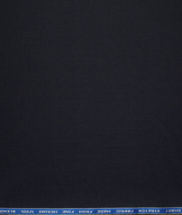 Raymond Men's 34% Wool  Solids  Unstitched Stetchable Suiting Fabric (Dark Navy Blue)