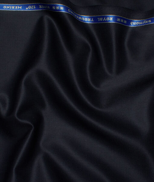 Raymond Men's 45% Wool Super 120's Solids  Unstitched Suiting Fabric (Dark Navy Blue)