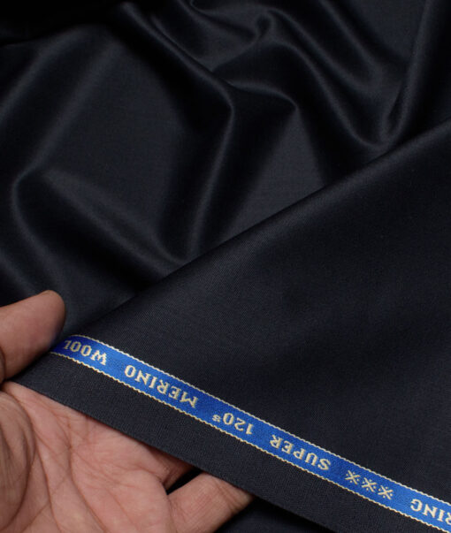 Raymond Men's 45% Wool Super 120's Solids  Unstitched Suiting Fabric (Dark Navy Blue)