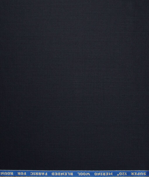 Raymond Men's 45% Wool Super 120's Solids  Unstitched Suiting Fabric (Dark Navy Blue)