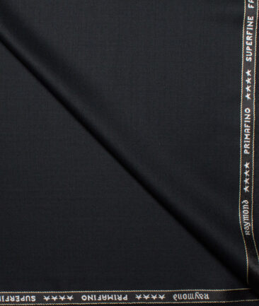 Raymond Men's 55% Wool Super 140's Solids  Unstitched Suiting Fabric (Black)