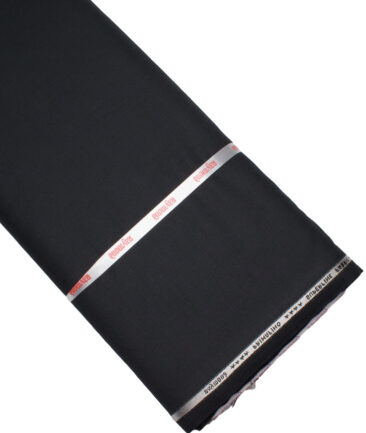 Raymond Men's 55% Wool Super 140's Solids  Unstitched Suiting Fabric (Black)