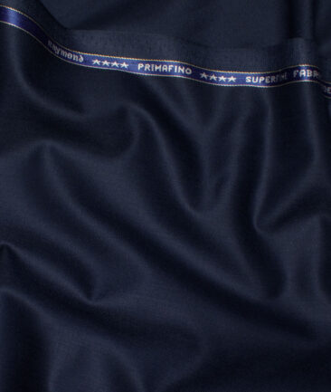 Raymond Men's 55% Wool Super 140's Solids  Unstitched Suiting Fabric (Dark Blue)