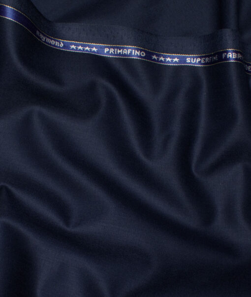 Raymond Men's 55% Wool Super 140's Solids  Unstitched Suiting Fabric (Dark Blue)