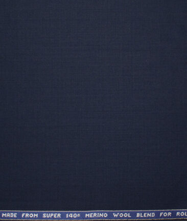 Raymond Men's 55% Wool Super 140's Solids  Unstitched Suiting Fabric (Dark Blue)