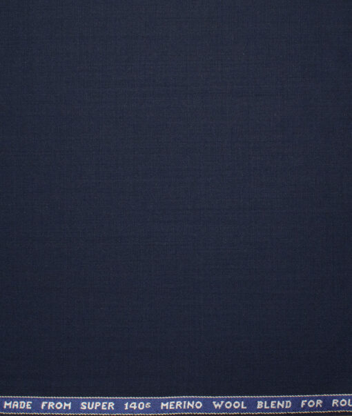 Raymond Men's 55% Wool Super 140's Solids  Unstitched Suiting Fabric (Dark Blue)