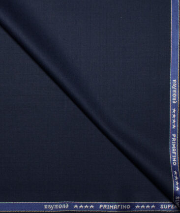Raymond Men's 55% Wool Super 140's Solids  Unstitched Suiting Fabric (Dark Blue)