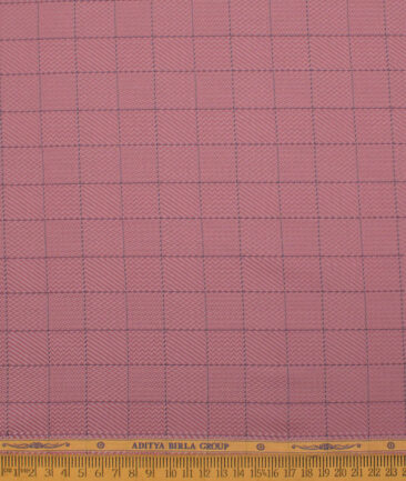 Soktas Men's  Giza Cotton Checks  Unstitched Shirting Fabric (Rose Pink)