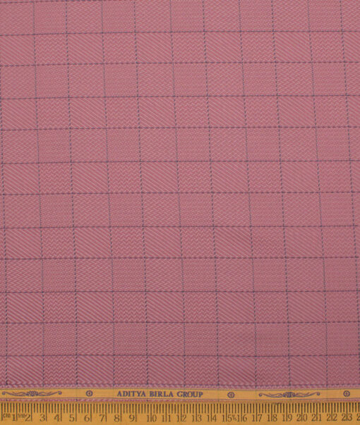Soktas Men's  Giza Cotton Checks  Unstitched Shirting Fabric (Rose Pink)