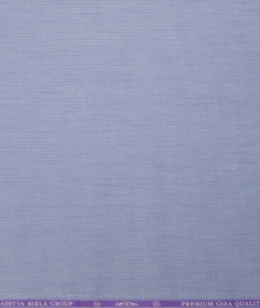 Soktas Men's  Giza Cotton Striped  Unstitched Shirting Fabric (Light Blue)
