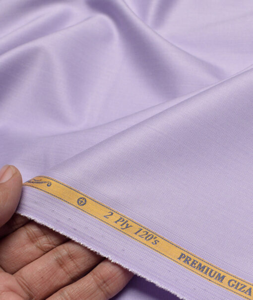 Soktas Men's 120/2 Giza Cotton Structured  Unstitched Shirting Fabric (Light Purple) - Image 2