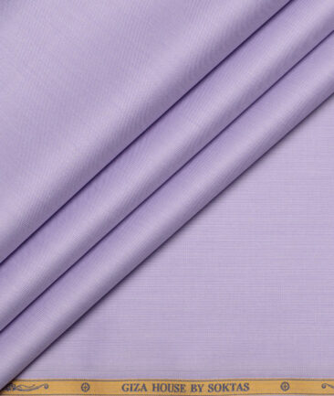 Soktas Men's 120/2 Giza Cotton Structured  Unstitched Shirting Fabric (Light Purple)