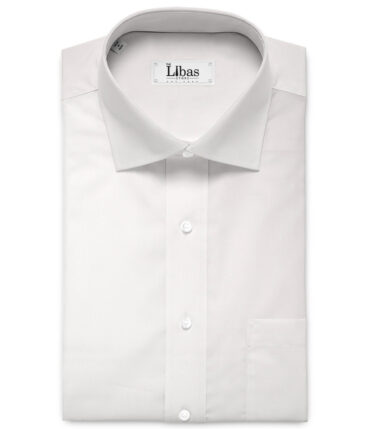 Soktas Men's 170/2 Giza Cotton Solids  Unstitched Shirting Fabric (White)