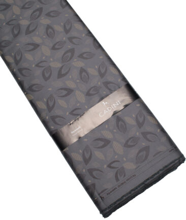 Cadini Men's  Premium Cotton Printed  Unstitched Shirting Fabric (Dark Grey)