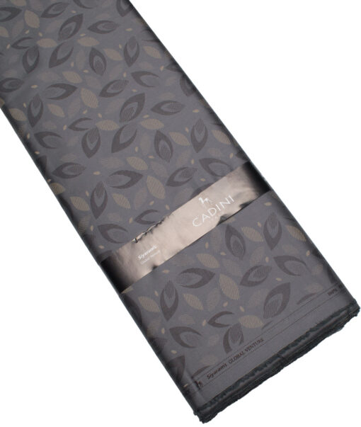 Cadini Men's  Premium Cotton Printed  Unstitched Shirting Fabric (Dark Grey)