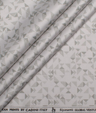 Cadini Men's  Premium Cotton Printed  Unstitched Shirting Fabric (Silver Grey)