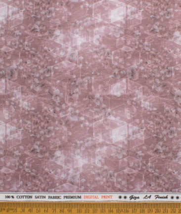 Donzito Men's  Giza Finish Cotton Printed  Unstitched Shirting Fabric (Turkish Rose)