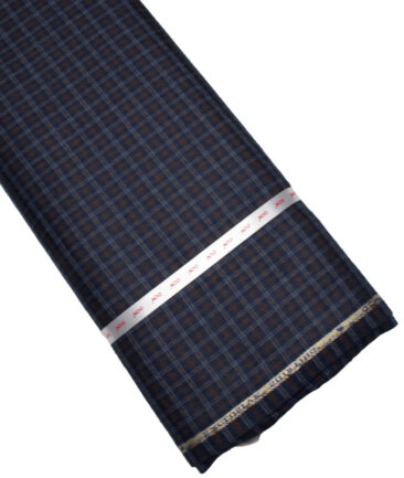 OCM Men's  Acrylic Wool Checks  Unstitched Shirting Fabric (Dark Royal Blue)