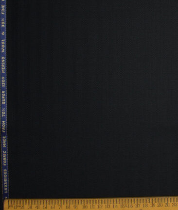 Raymond Men's 70% Wool Super 130's Striped  Unstitched Suiting Fabric (Black)
