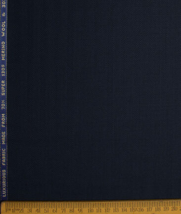 Raymond Men's 70% Wool Super 130's Striped  Unstitched Suiting Fabric (Dark Royal Blue)