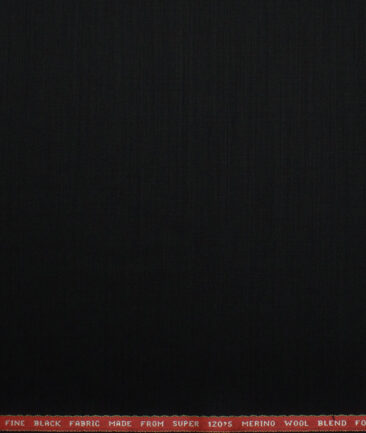 Raymond Men's 70% Wool Super 120's Solids  Unstitched Suiting Fabric (Black)