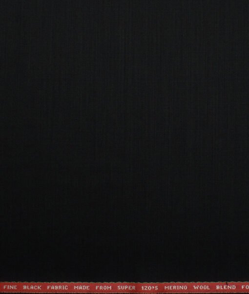 Raymond Men's 70% Wool Super 120's Solids  Unstitched Suiting Fabric (Black)