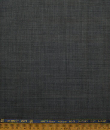 Vercelli Italy Men's 60% Wool Super 130's Checks  Unstitched Suiting Fabric (Dark Grey)